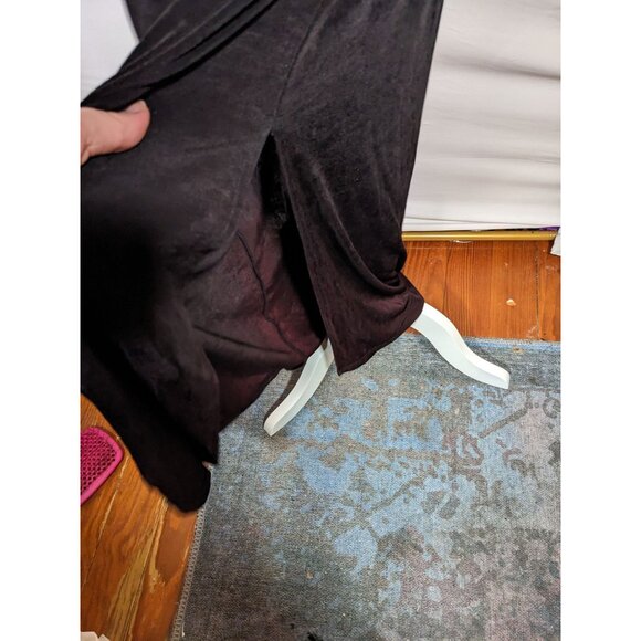 Vintage Studio C Corporate Goth Vampire Black Shimmer Maxi Skirt - Picture 7 of 7